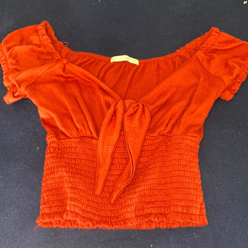 Red off the shoulder top